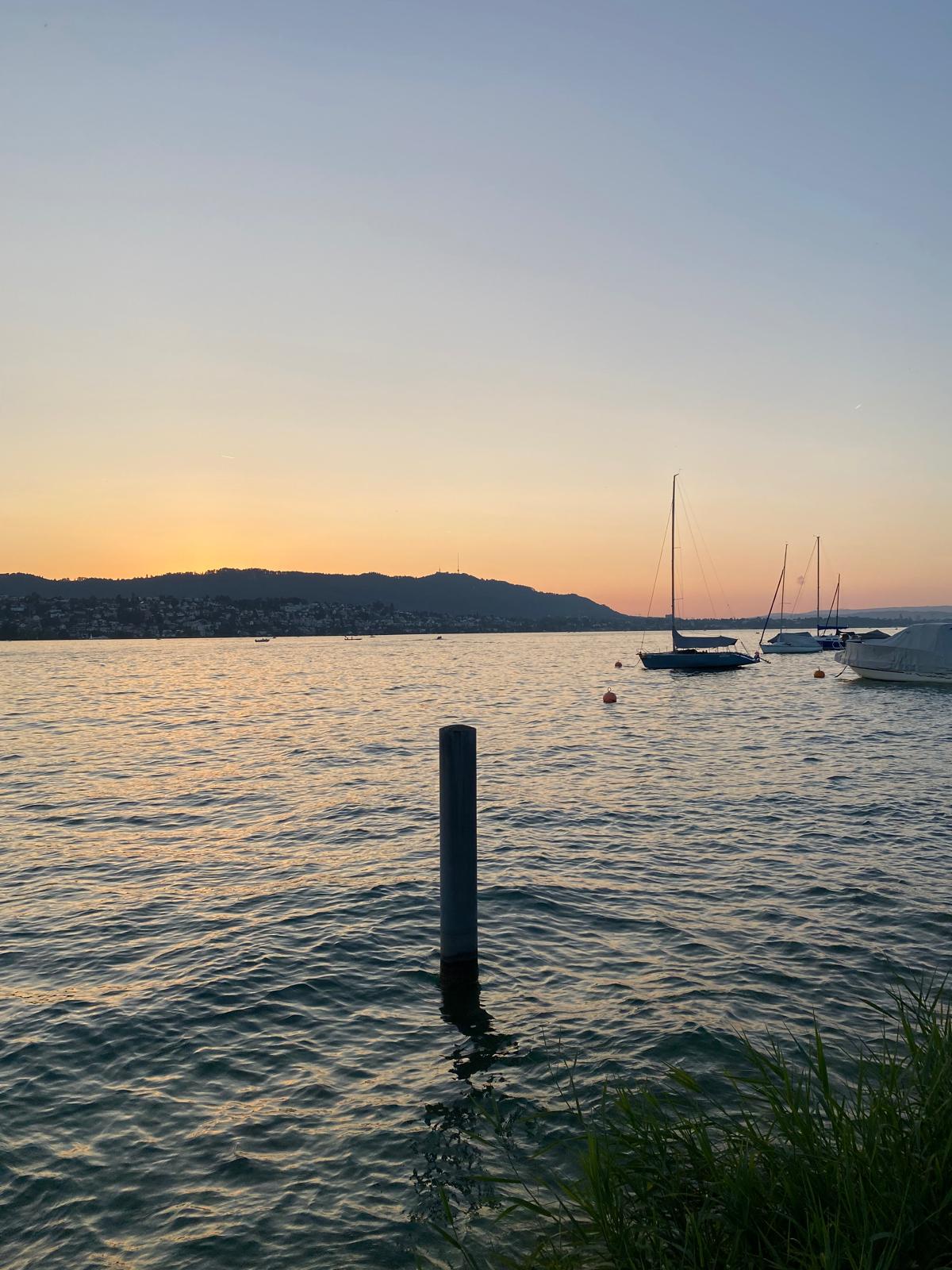 Zürichsee bei Sonnenuntergang