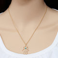 Zhuang Zhou New Turquoise Hamsa Hand Necklace 3055