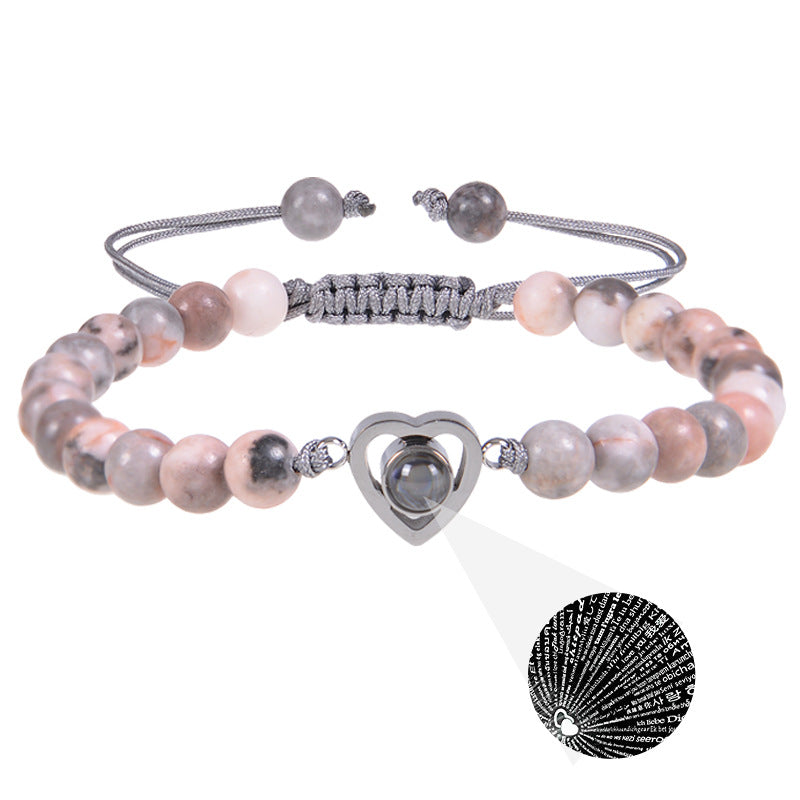 Heart-shaped Beaded Woven Bracelet