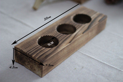 Handcrafted Wooden Candle Holder for Christmas Decor