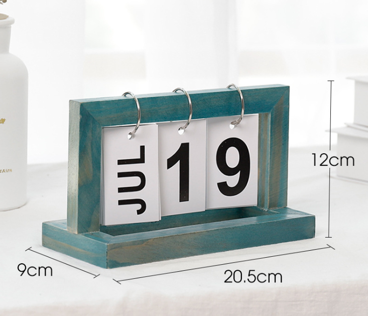 Wooden Flip Calendar - Perpetual Desk Calendar