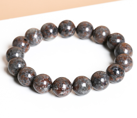 Blue Sandstone Bead Bracelet with 925 Silver Accents