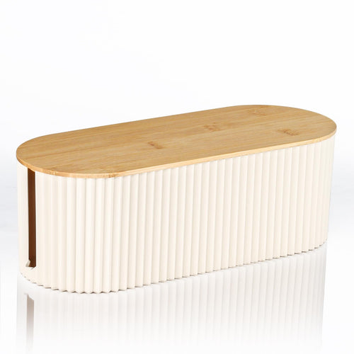 Bamboo Cable Management Box - 12.6x5.4x4.4" - Beige