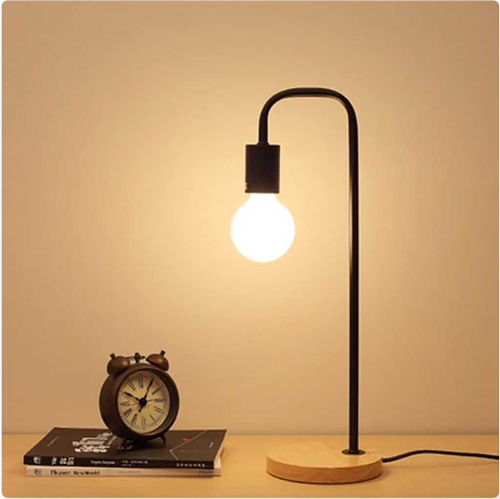 Nordic LED Desk Lamp - Iron & Wood Base