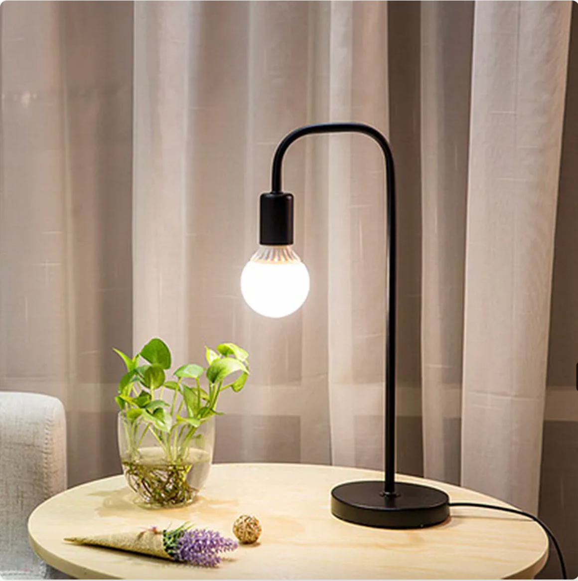 Nordic LED Desk Lamp - Iron & Wood Base