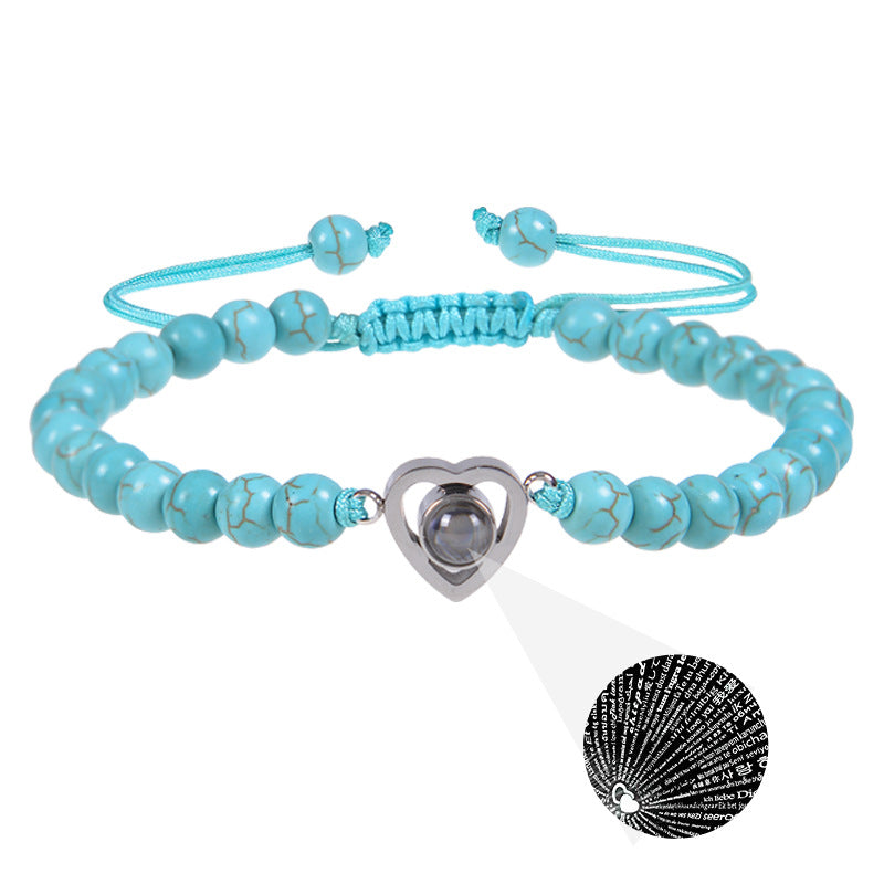 Heart-shaped Beaded Woven Bracelet